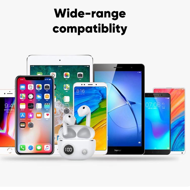 Terpercaya Fingertime Headset Bluetooth Earphone TWS Earbuds True Wireless Stereo Touch Sensor LED D