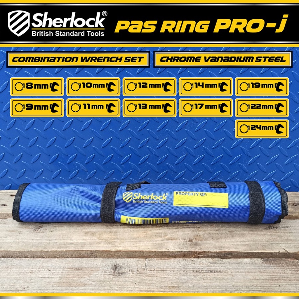 Kunci Pas Ring 11 pcs per set (size: 8 - 24 mm ) Sherlock Pro-J series