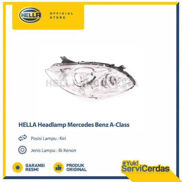 Lampu Headlamp Mobil Hella Mercedes Benz A-Class (Kiri) Xenon - Lampu Depan Mobil