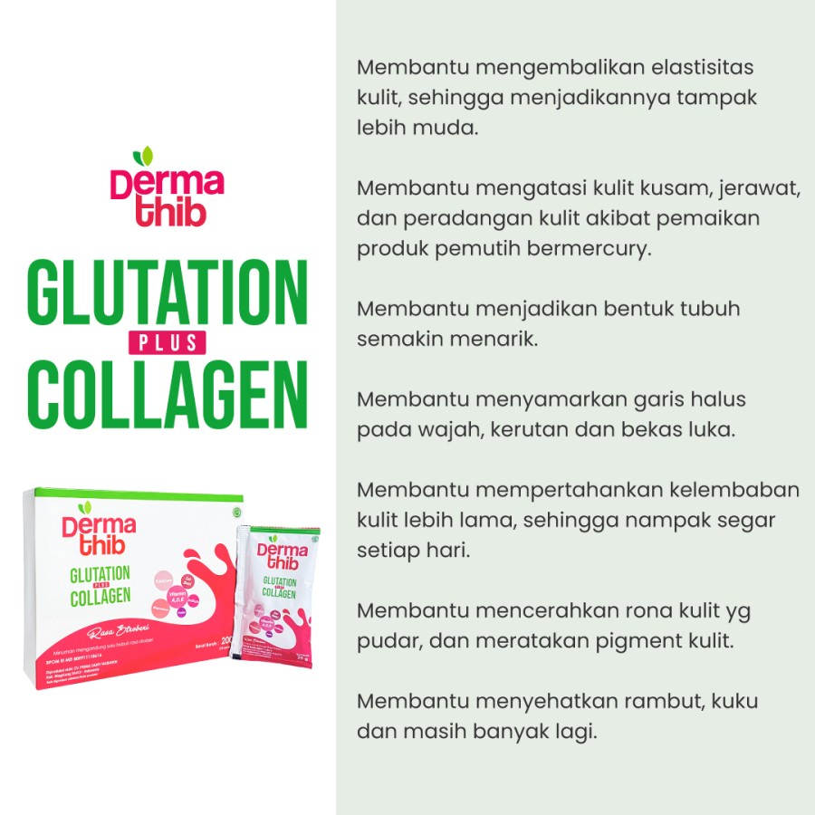 Glutation Collagen Drink Dermathib Minuman Serbuk Pemutih Badan BPOM