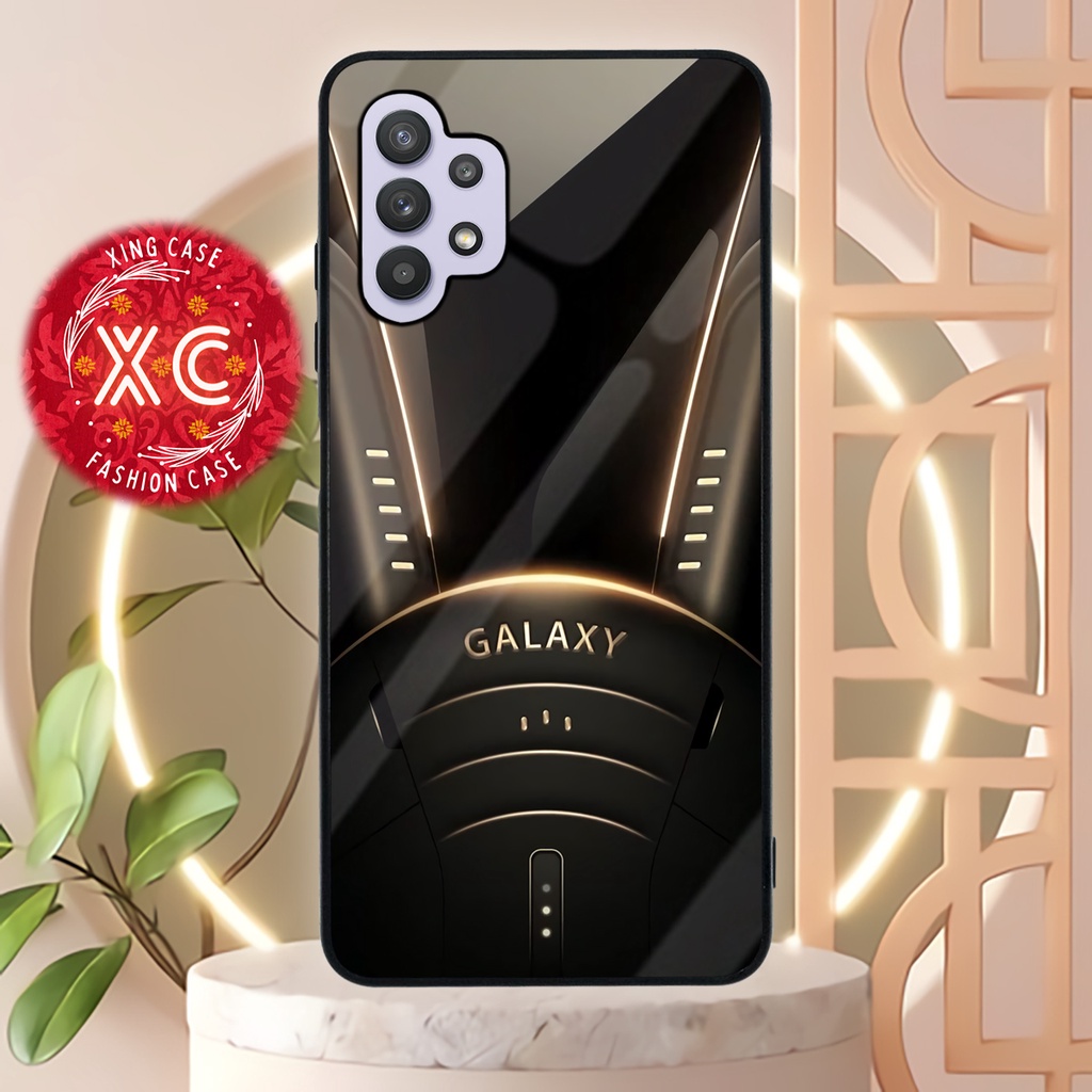 |EZ02|CASE GLOSSY HANDPHONE SMARTPHONE SAMSUNG A32 4G 5G KILAU EFEK KACA | CASING HAPE MOTIF GALAXY 