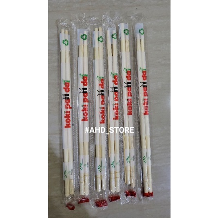 Sumpit Bambu KOKI PANDA + Tusuk gigi