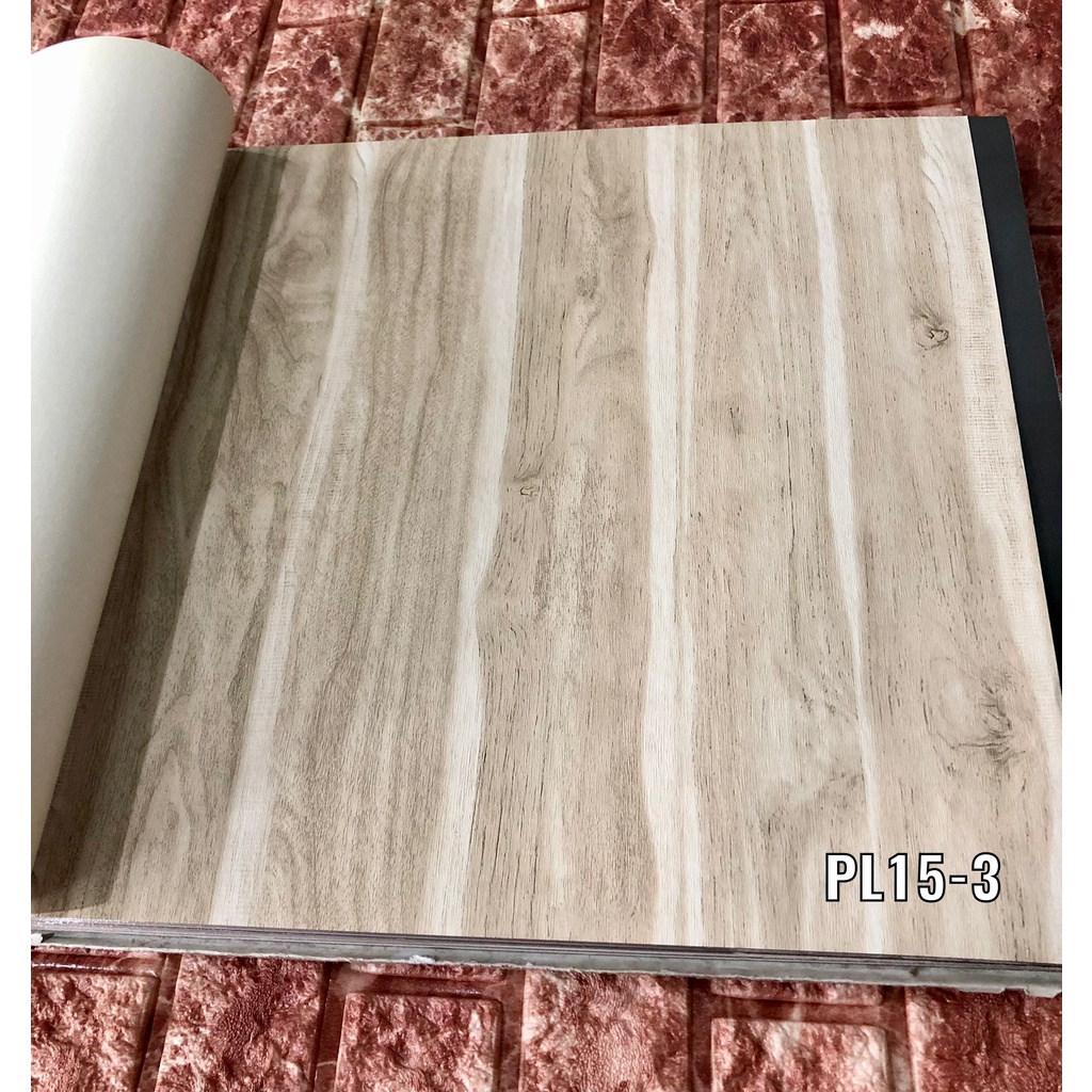 Wallpaper Dinding Korea Roll Besar Motif Serat Kayu Coklat Abu 3D Polaris
