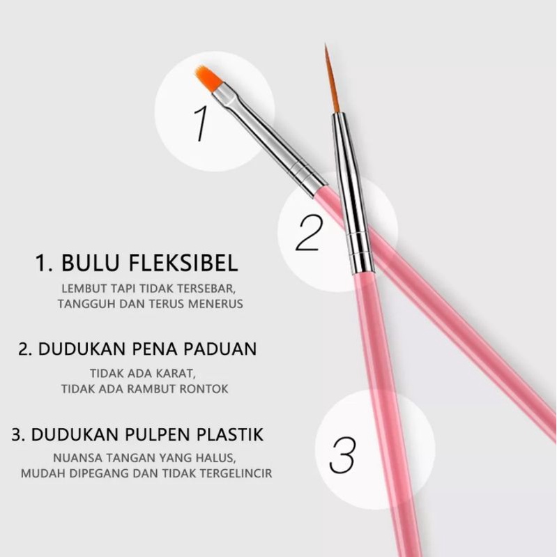 Kuas Kuku Nail Art Brush Kutek Plus Dotting 15pcs + Lampu LED UV / Mini 6W Portabel Nail Dryer / Pengering Kutek LED / Bisa di Lipat / Mesin Fototerapi / Lampu