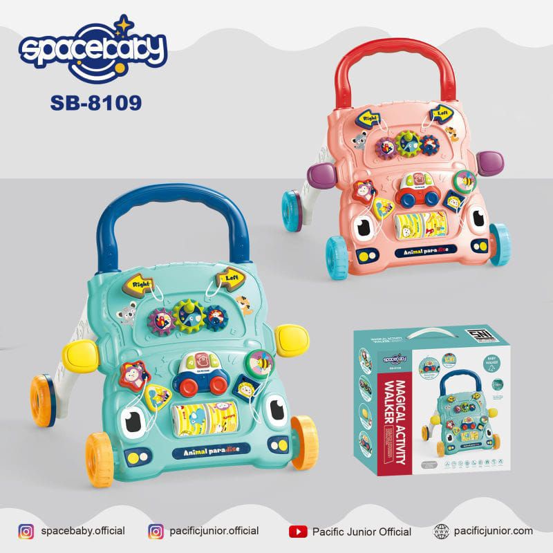 Spacebaby SB 8109  Activity Push Walker Alat Belajar Jalan Bayi