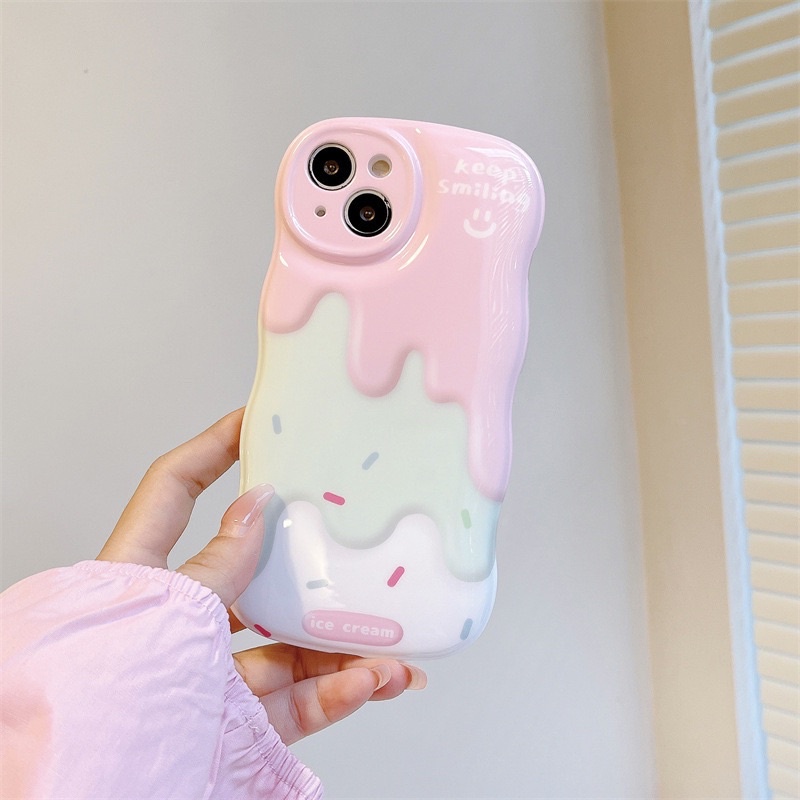 Melting Ice Cream with Candy Holder Popsocket Softcase Case HP Lucu for iphone XR 11 Pro Max 12 Pro Max 13 Pro Max 14 Pro Max