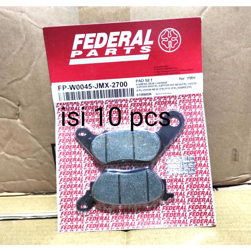 grosir!! isi 10 kampas rem depan asli federal Honda matic Yamaha matic 100% original