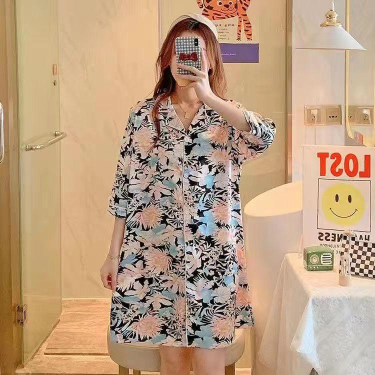 KAWAI BAJU TIDUR DASTER DRESS DST KANCING ADA SIZE M - 3XL IMPORT