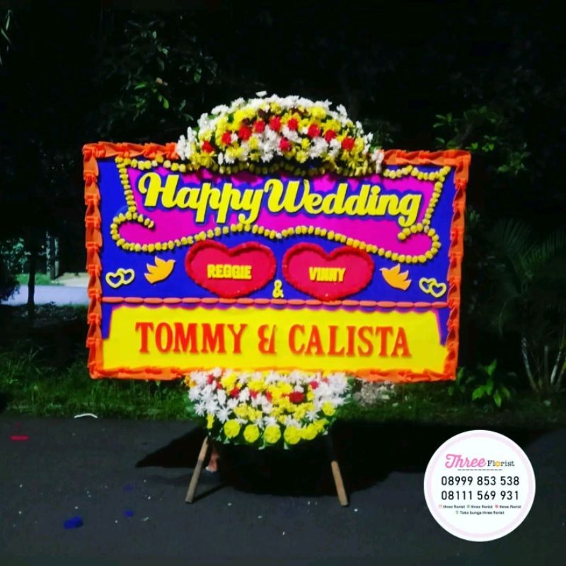 bunga papan happy wedding / bunga papan ucapan pernikahan / bungapapan / bunga papan wedding