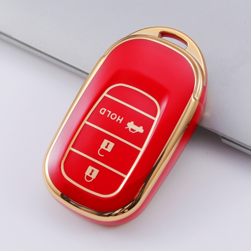 [Tersedia] Untuk Honda HRV 2022 Plating TPU Key Cover Tanpa Kunci Casing Case Keychain Aksesoris