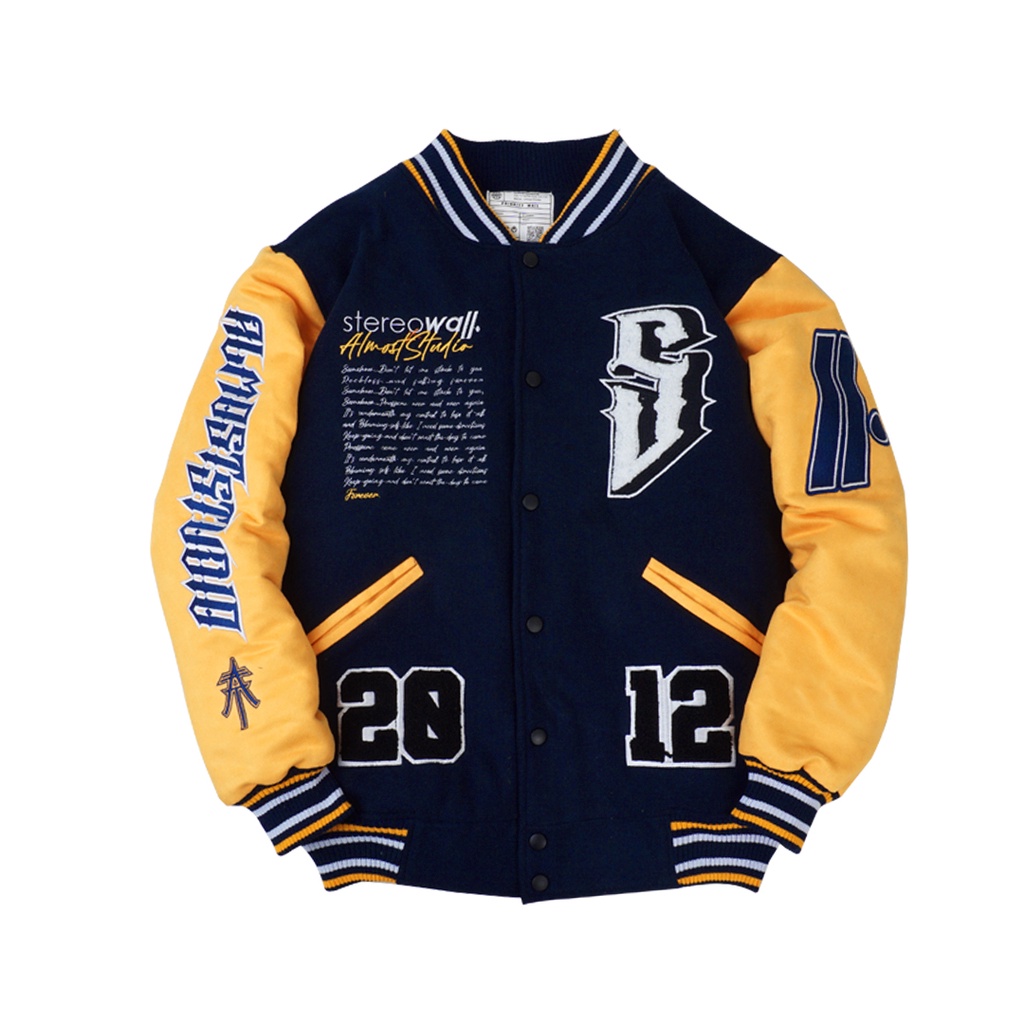 Almost Studio SW - Varsity Jacket - Forever - Navy Yellow