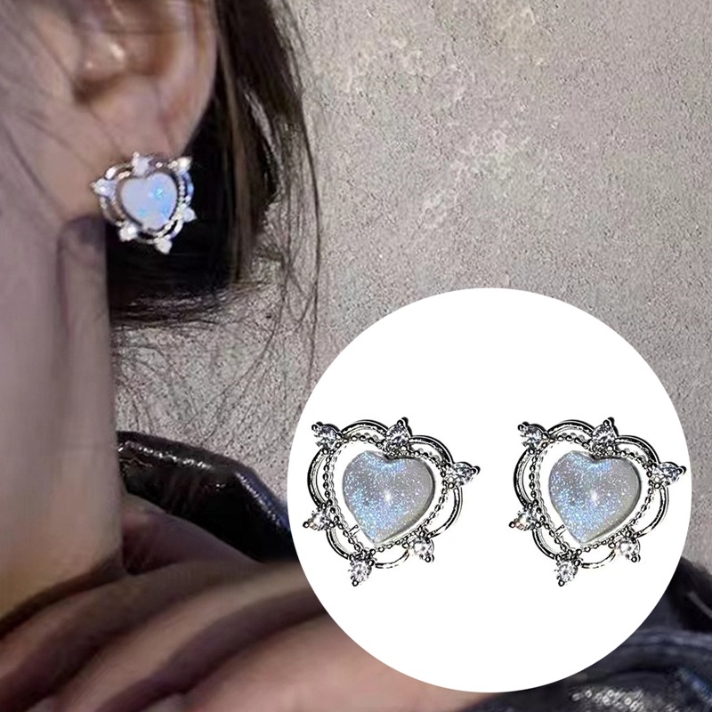 Anting Kristal Stud Zircon Untuk Wanita Romatic Trendi Jewerly Aksesoris Cewek Pesta