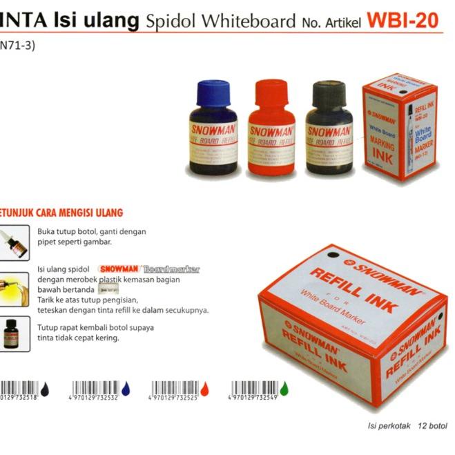 

Hot Item..!!! Refill Tinta Spidol Papan Tulis Whiteboard Snowman WBI - 20 か