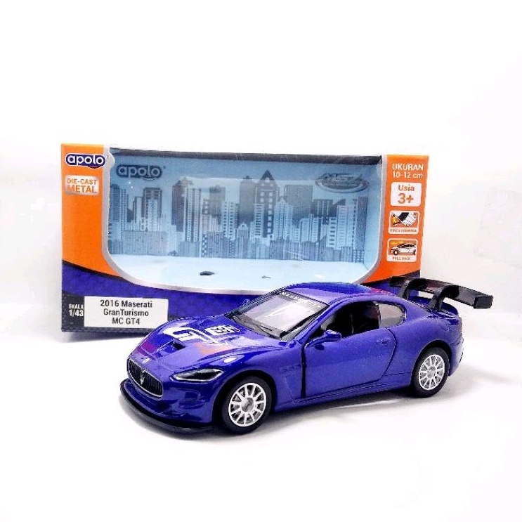 Apolo msz diecast Maserati Granturismo MC gt4 Biru