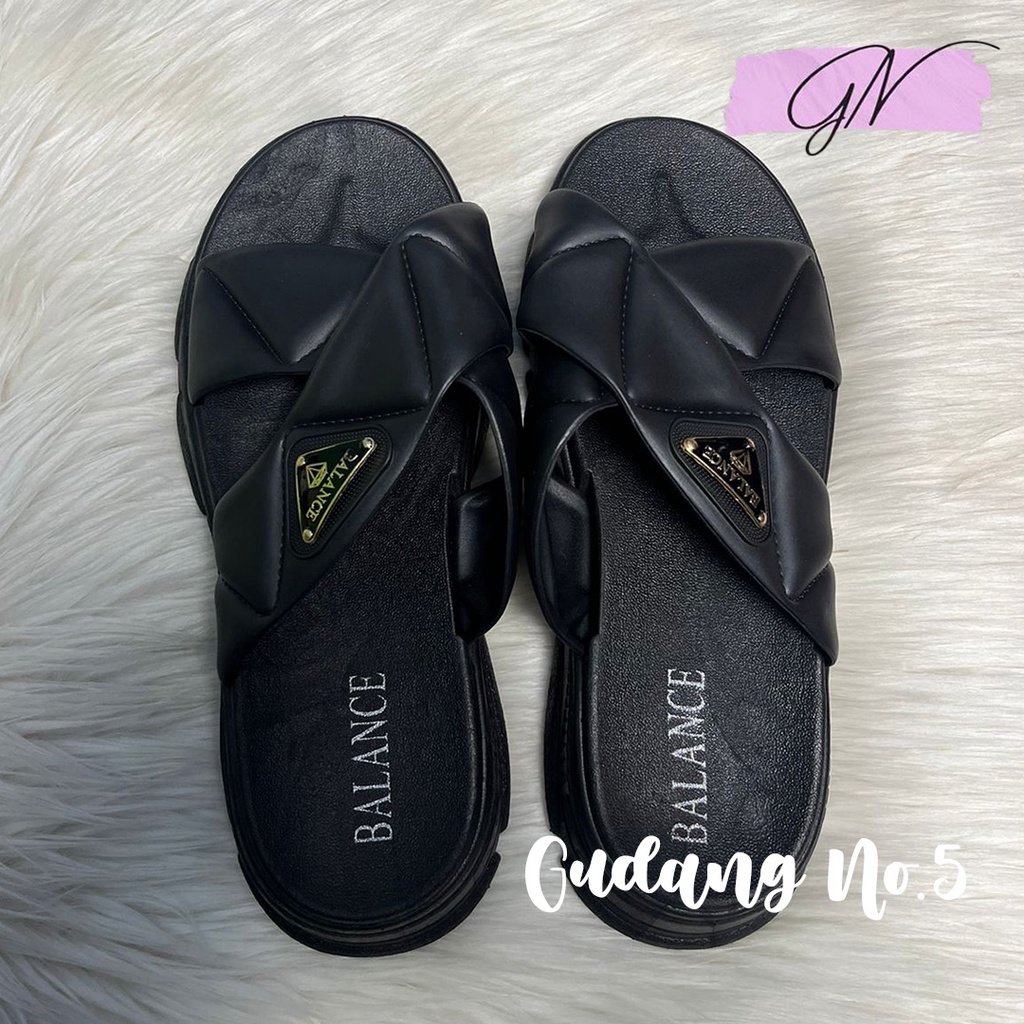 GN-2201-K13 Sandal Selop Jelly Tali Dua Silang Fashion Wanita Import PCU