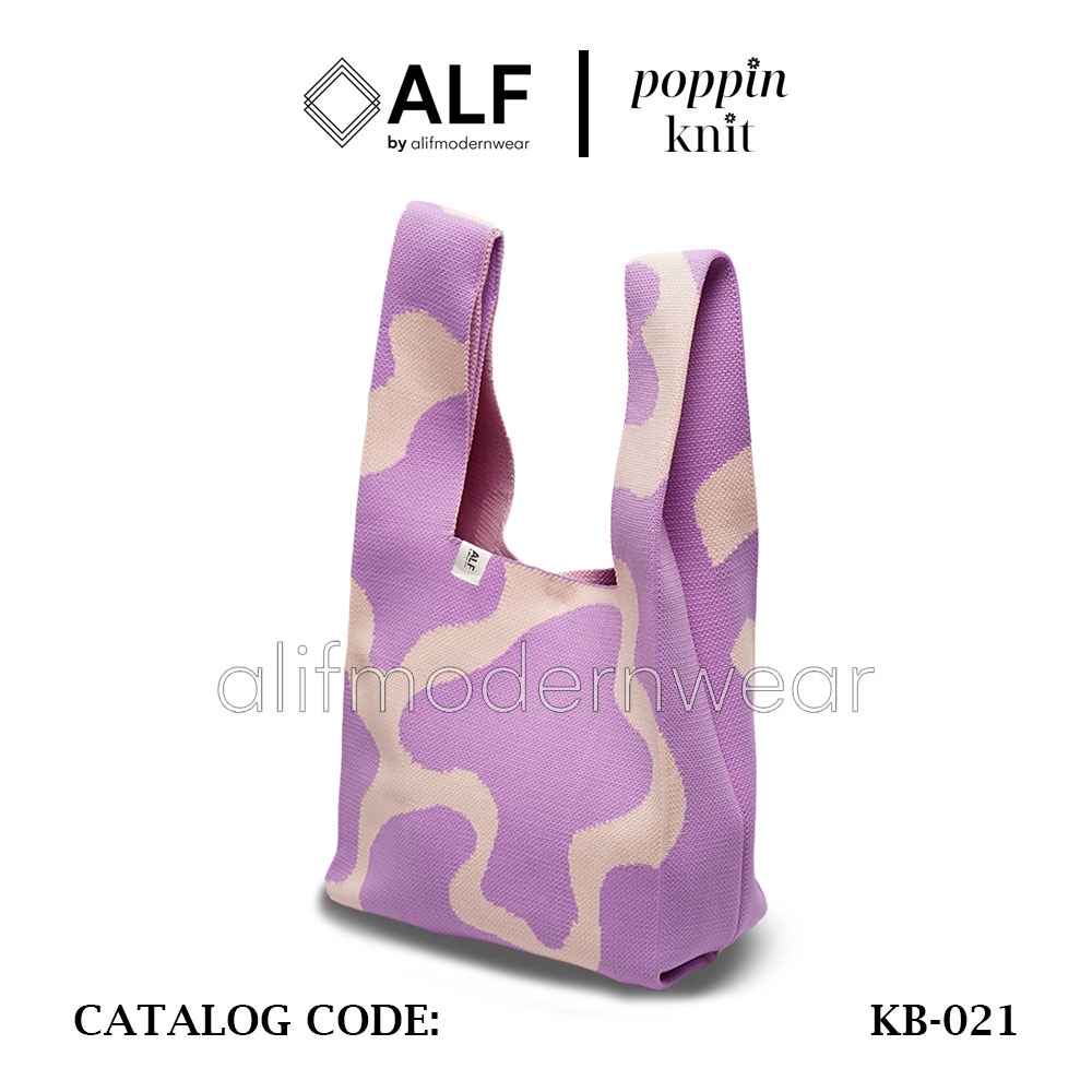 ALIF TAS BELANJA RAJUT POPPIN KNIT GROCERY BAG - COLORADO PURPLE ( KB-021 )