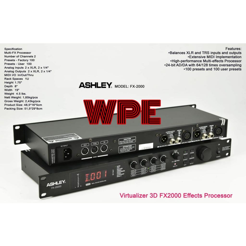 efek processor ashley fx2000 ashley fx 2000 original efek vokal