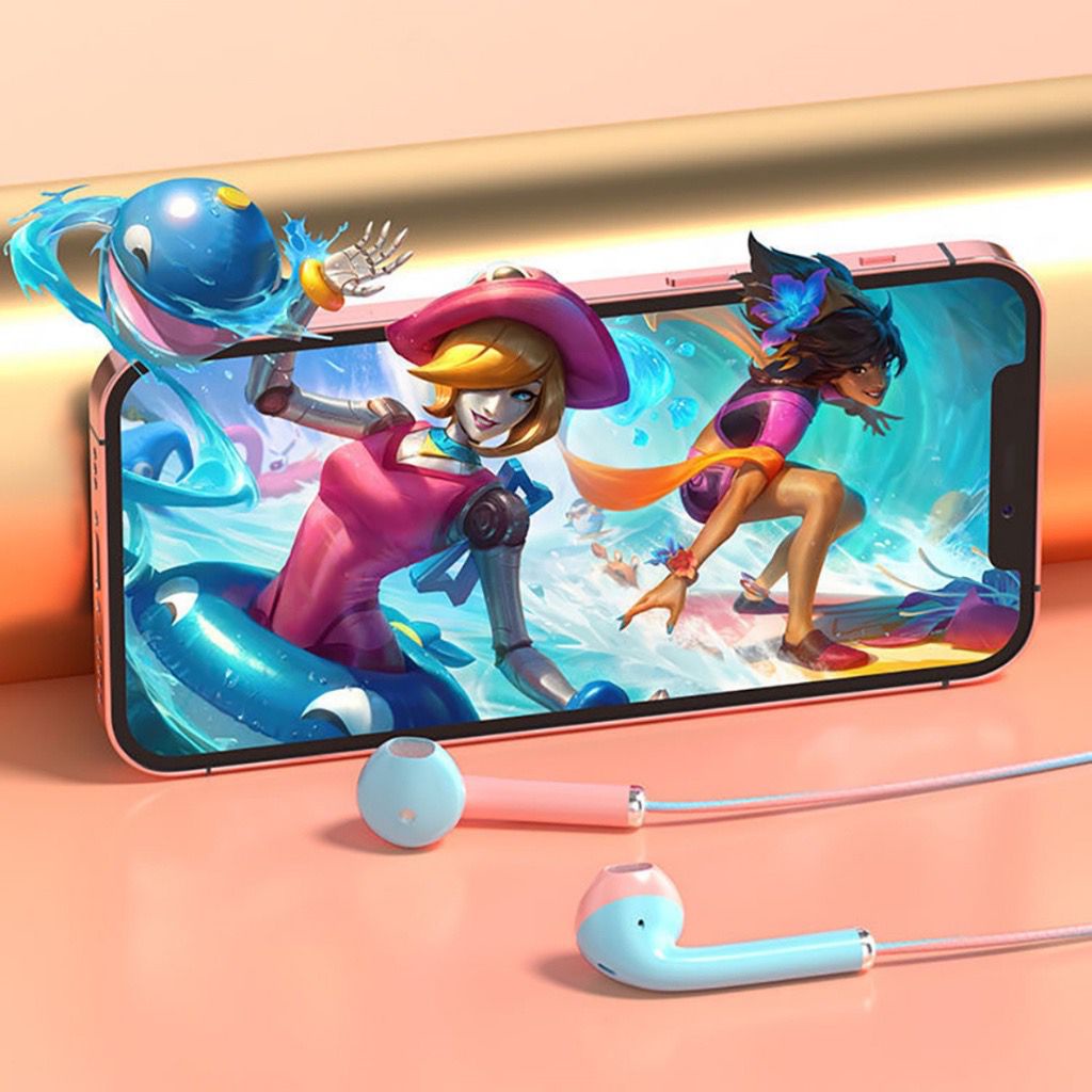 Headset Macaron U24 Handsfree Matte Colorfull Hifi Stereo Extra Bass Dengan Mic Jack 3.5mm Earphone Untuk Handphone Smartphone