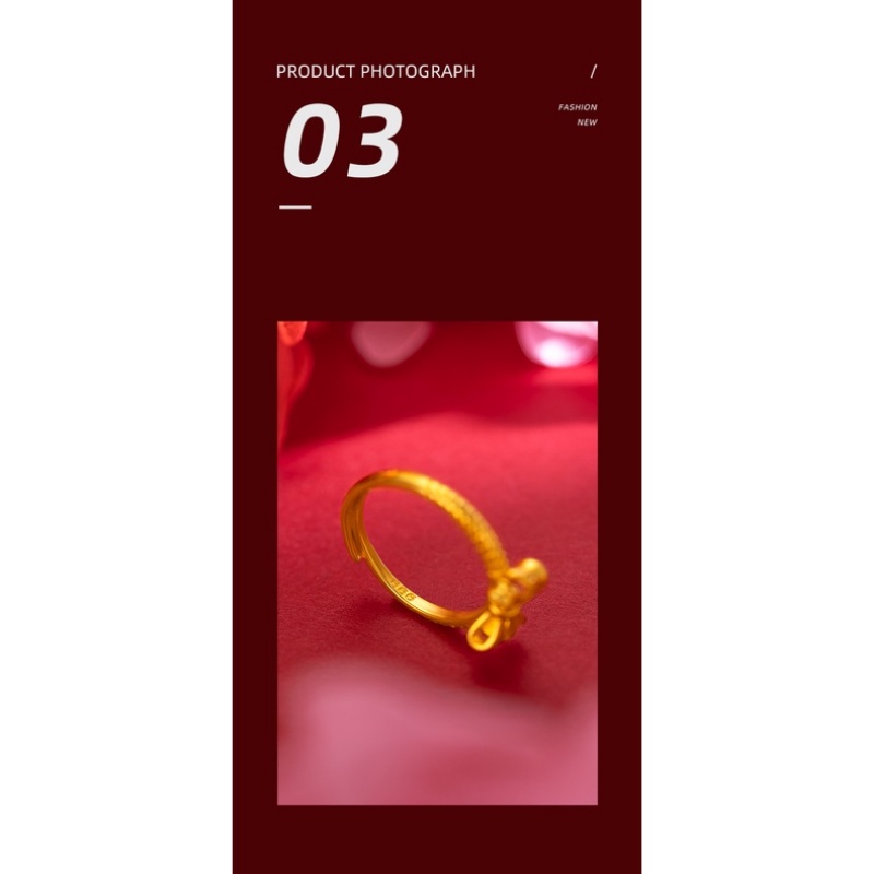 Goldkingdom Perhiasan Fashion Emas Asli Kadar 375 Bangkok Aksesoris Ready Stock Segar Dan Manis Busur Cincin Perempuan Lucu Kupu-Kupu Adjustable