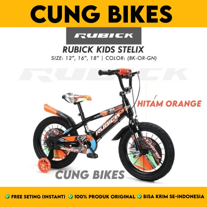 Sepeda Anak Laki BMX Ukuran 12 16 18 Inch RUBICK STELIX Musik Lampu stang oversize