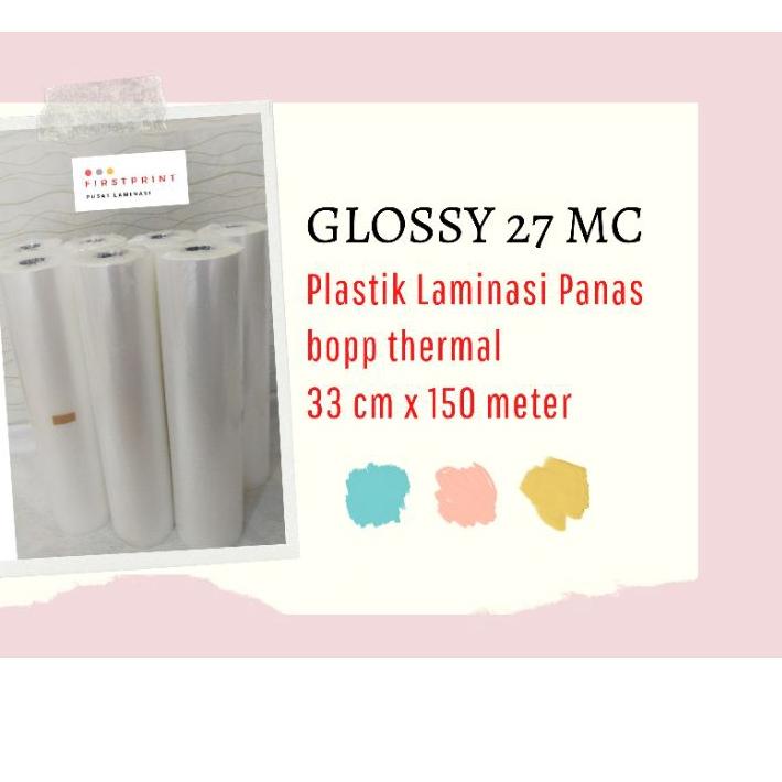 

Baru - 27 MICRON GLOSSY PLASTIK LAMINASI / PLASTIK LAMINASI PANAS BOPP THERMAL GLOSSYY / ED / TER 케