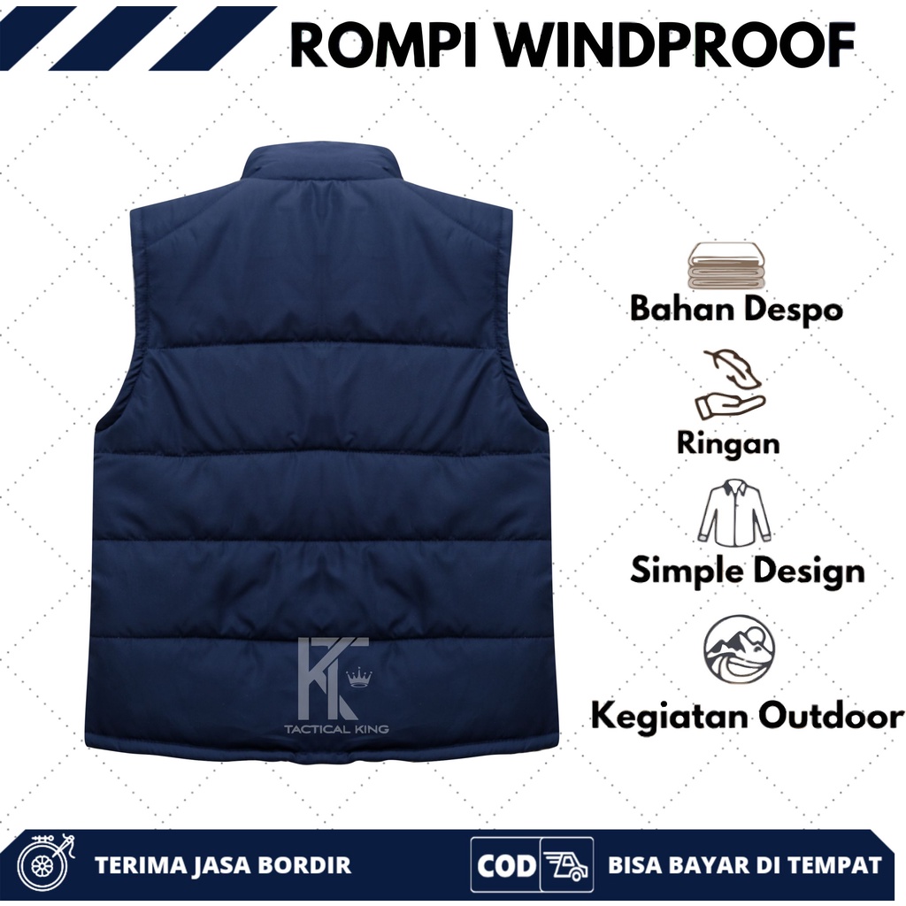 Jaket Rompi Vest Perasut Motor  Riding Pelindung Dada Bodyvest Anti Angin