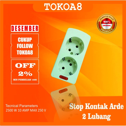 Stop Kontak Arde 2 Lubang