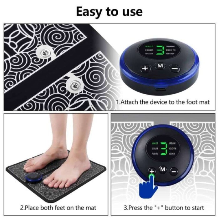 EMS Foot Massager Pad Alat Pijat Kaki Akupuntur Listrik Pulse Elektrik