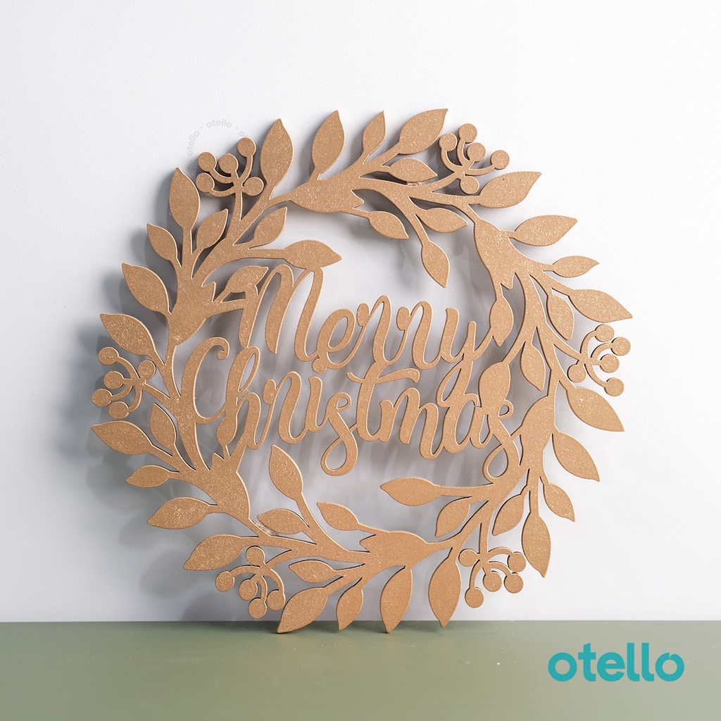 Otello Hiasan Natal Christmas Wreath Dekorasi Dinding Gantungan Pintu Merry Christmas Hiasan Xmas