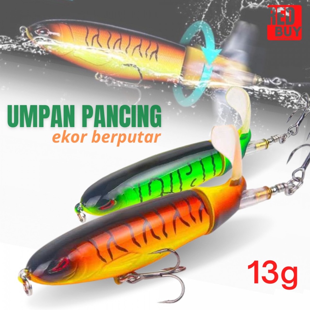 Umpan Pancing Ekor Berputar Fishing Lure Ikan Long Tail 13G