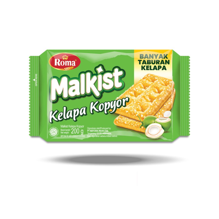 Biskuit Roma Malkist KELAPA KOPYOR 200 gr - ( HARGA SATUAN )