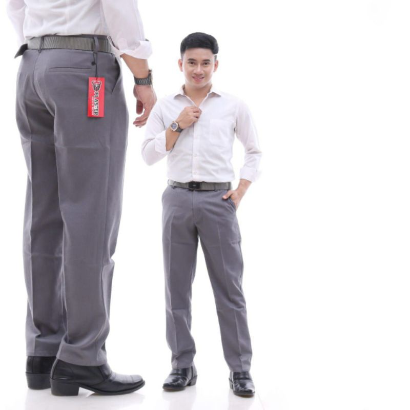 CELANA KAIN KANTOR PRIA FORMAL KERJA HARIAN SLIMFIT  SIZE 27-38  WARNA HITAM BLACK  CREAM ABU GREY MOCCA COKLAT BAHAN DASAR TWILL