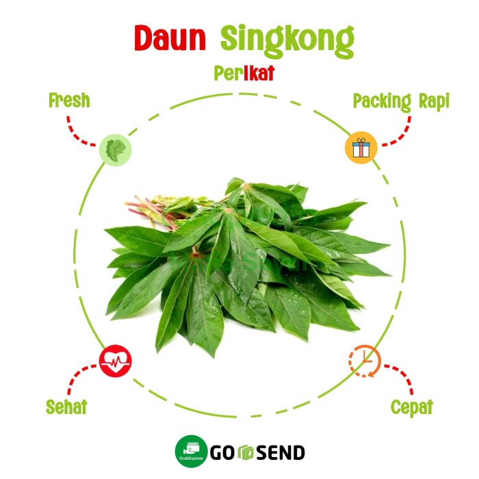 

DAUN SINGKONG PER IKAT / SAYUR SEGAR / FRESH VEGETABLE - 1 Ikat