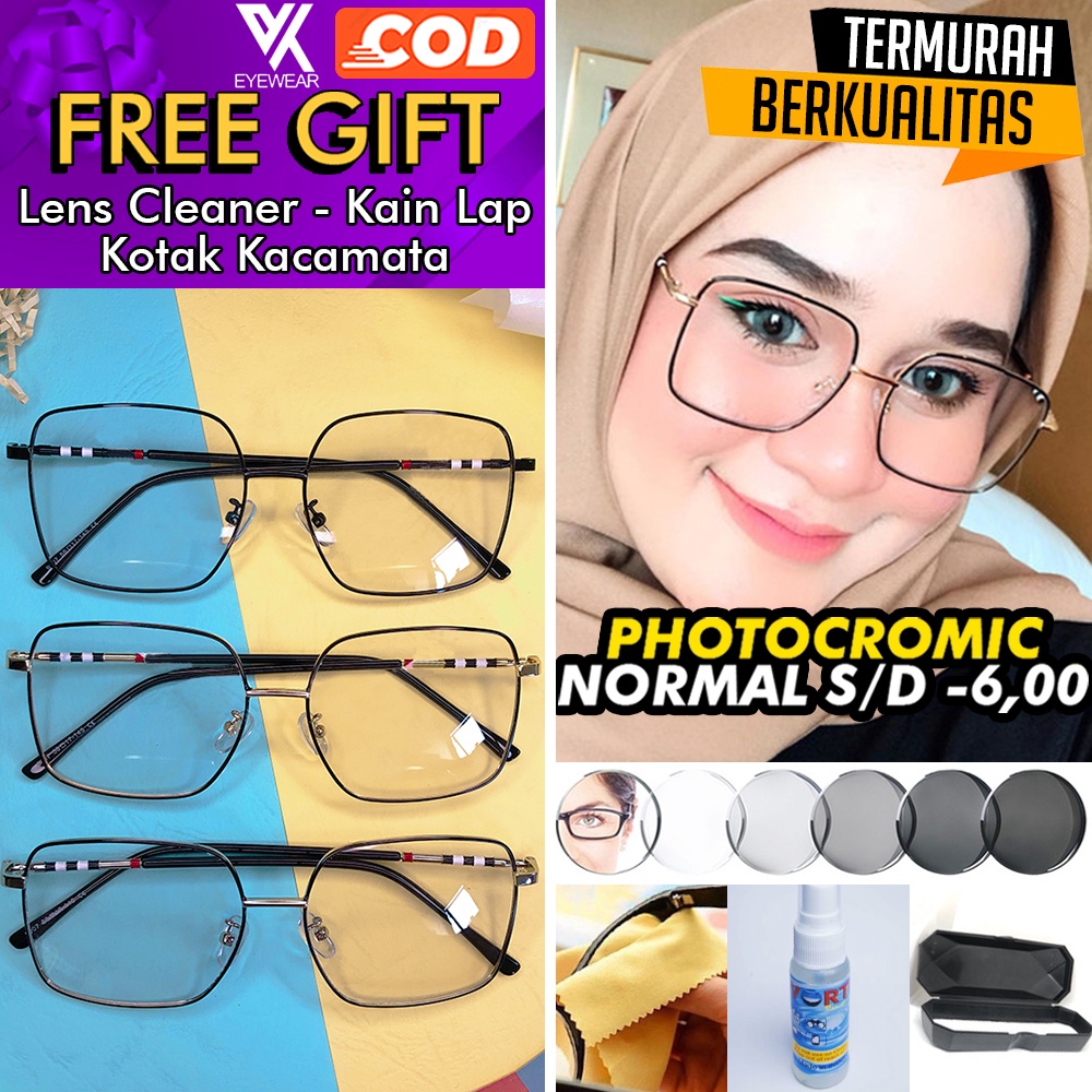 Kacamata PHOTOCROMIC 9907 ANTI RADIASI UV  Lensa Berubah warna Sunglass  Blueray Blulightcromic Bluecromic Minus &amp; Plus Korea Fashion Pria / wanita