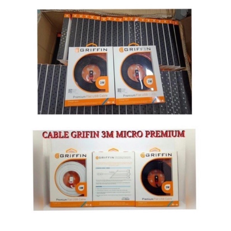 GRIFFIN Kabel Data Panjang 3 Meter Micro Usb Cable Data Premium 300Cm