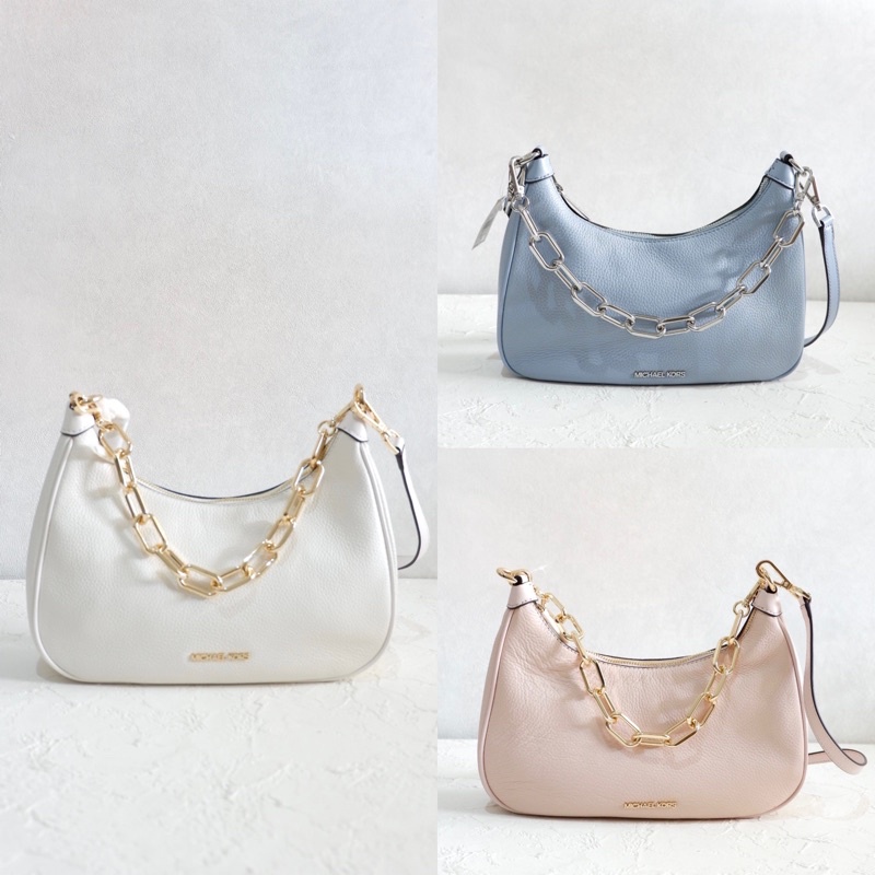 MK Michael Kors Cora Large Zip Pouchette Leather Shoulder Crossbody Bag