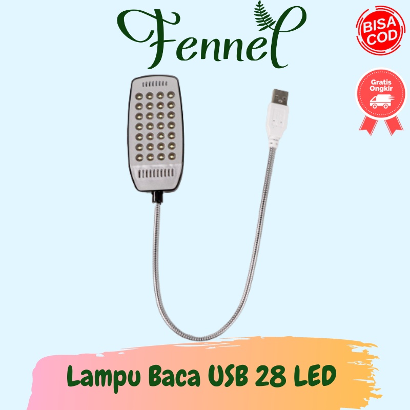 Lampu Baca Belajar USB 28 LED Dengan Saklar LZY-028