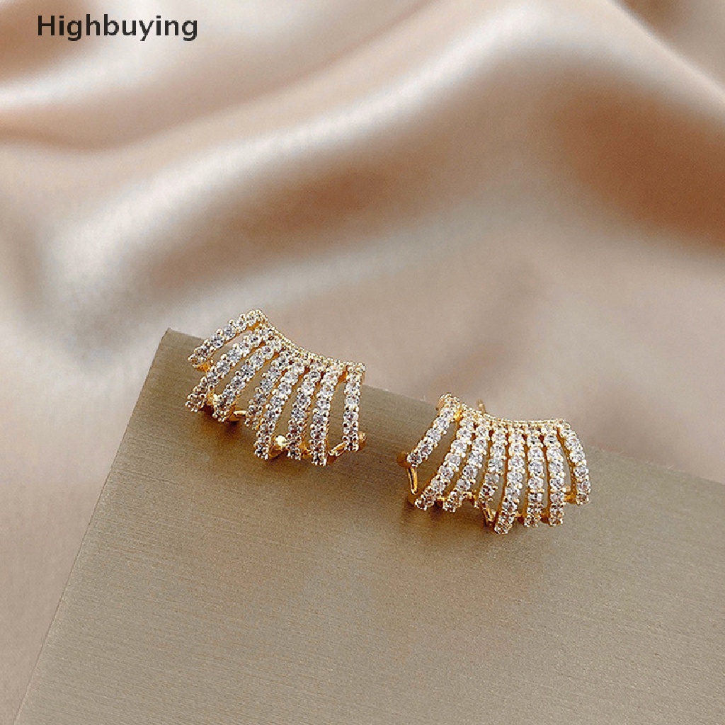 Hbid 1pasang Anting Tusuk Zirkon Hias Kristal Untuk Fashion Korea Wanita Earrings Pesta Perhiasan Hadiah Glory