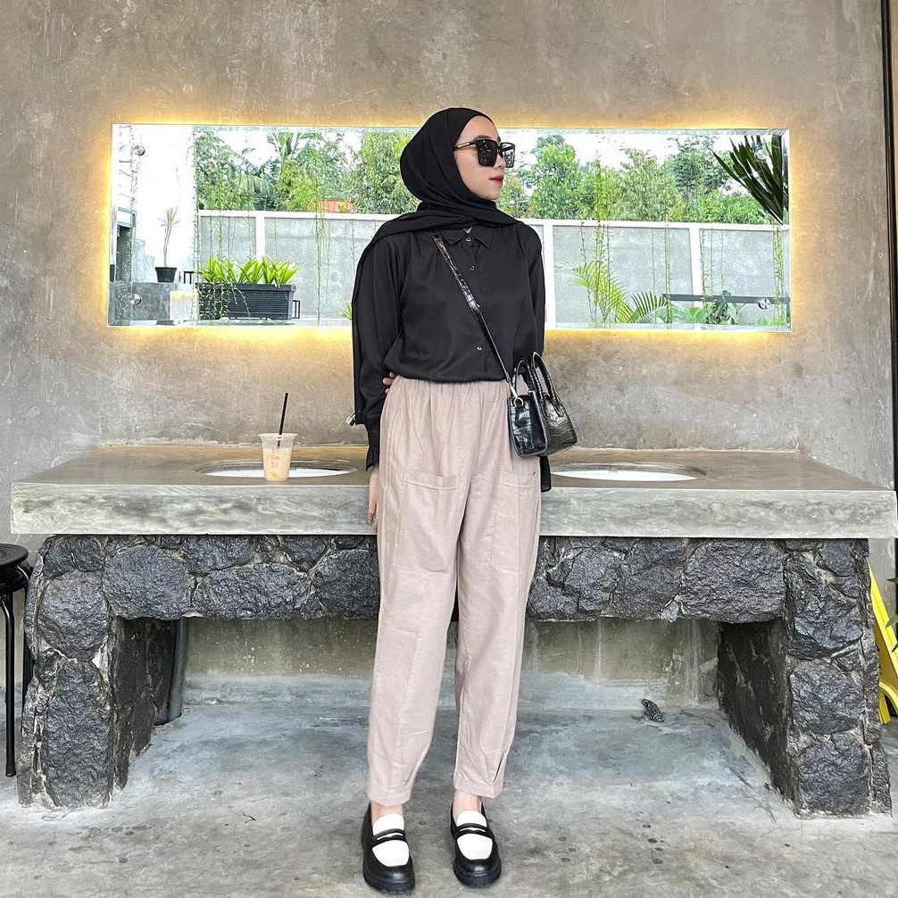 Anisa Pants / Celana Kulot  Wanita Jogger Bahan Linen Rami Terbaru