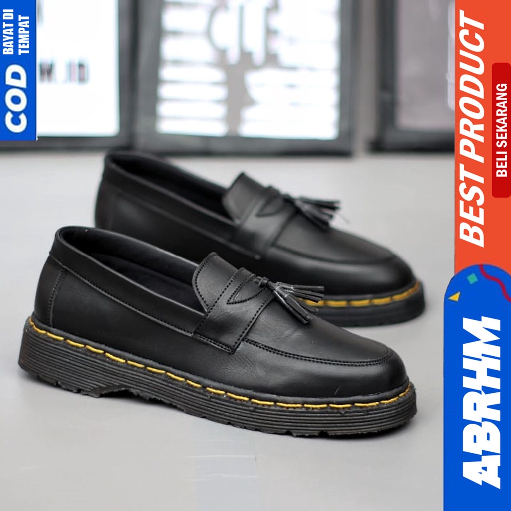 Sepatu Formal Pria Pantofel Docmart Low Boots Kerja Hitam Abrhm RIBERY