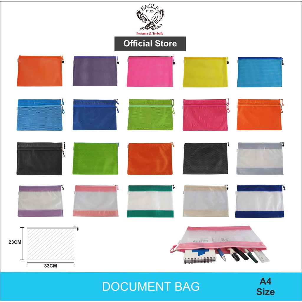 

Zipper Pocket EAGLE A4 Tempat Pensil Pencil Case Tepak Pensil