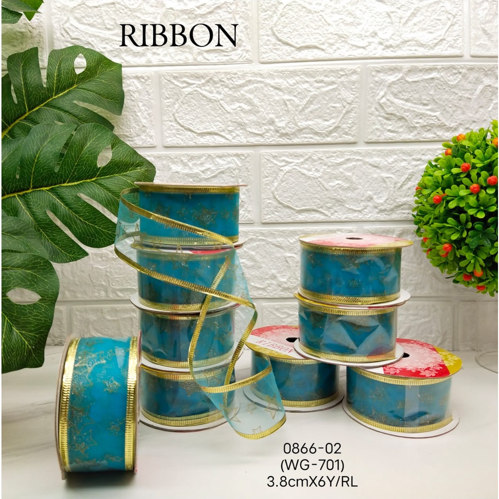 Pita Rol Dekorasi Aksesoris Natal 0866-02 (WG-701)