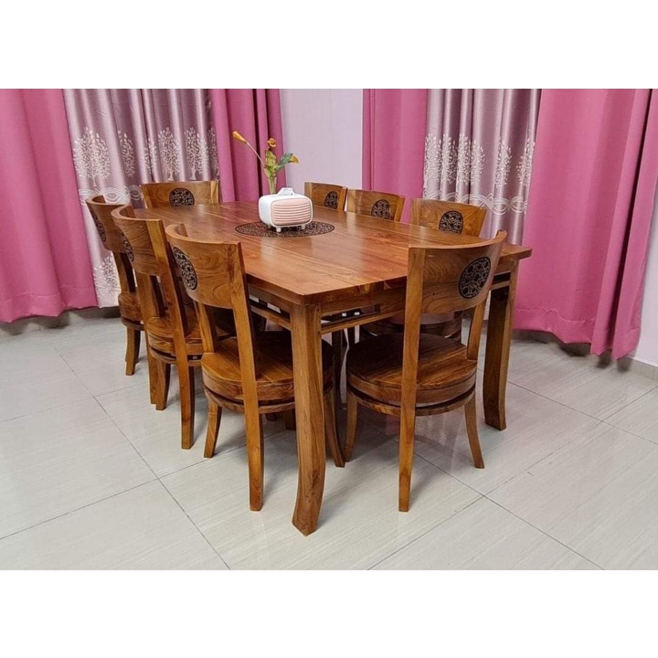 KURSI MEJA MAKAN 8 KURSI / KURSI MAKAN KAYU JATI / KURSI MAKAN MINIMALIS / KURSI CAFE / KURSI BAR
