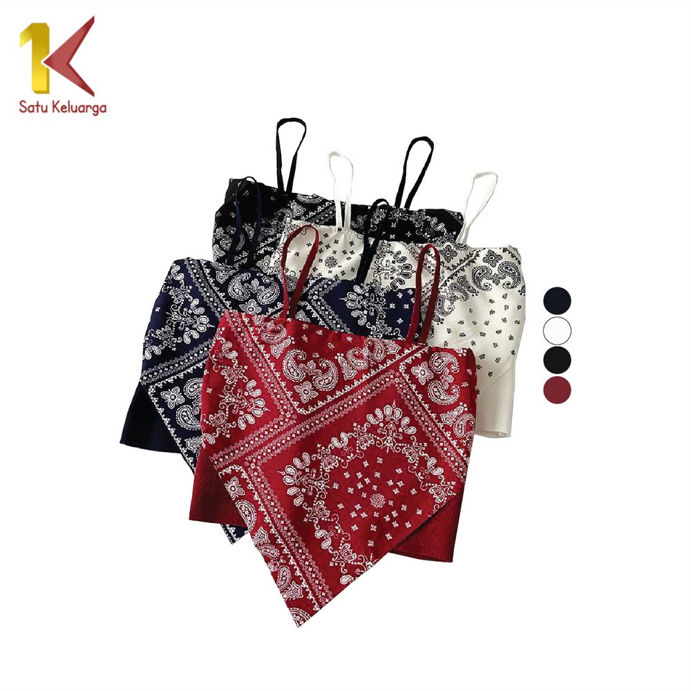 Satu Keluarga Tank Top Segitiga Model Crop Top P124 Tanktop Atasan Wanita Tanpa Lengan Motif Hailey 