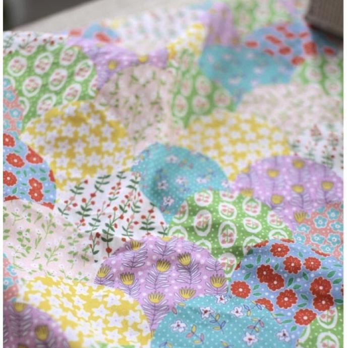 Kain linen import motif bunga kecil variasi