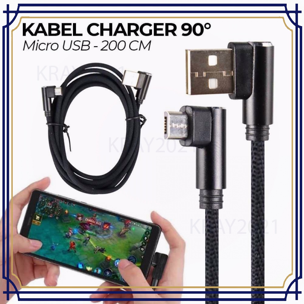 Kabel Charger L Shape 90 Degree Micro USB -CV092