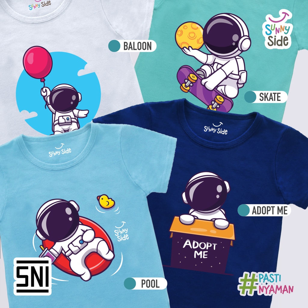 Sunnyside Kaos Anak Pendek - Astro Usia 1 - 9 Tahun Laki laki Perempuan Astronot