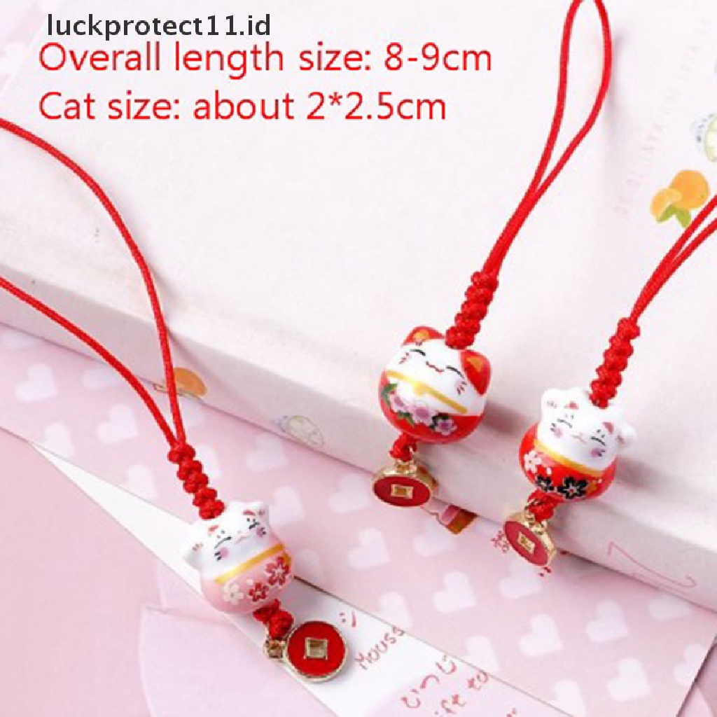 /Fashion Hot// Fashion// Kartun Jepang Lucky Cat Gantungan Kunci Pernak Pernik Telepon Ch Mobil Liontin Key Chain.