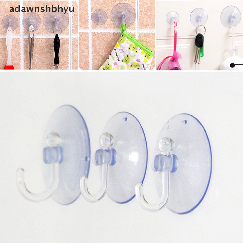 Adawnshbhyu Gantungan Kait Dinding Transparan Gantungan Dapur Kamar Mandi Suction Cup Sucker Accessorie ID