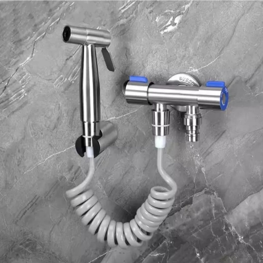 Kran air Cabang 2 Double Stainless 304 2B Stop Keran air Cabang Dual Control Bathroom Faucet 2 Way Valve SUS 304